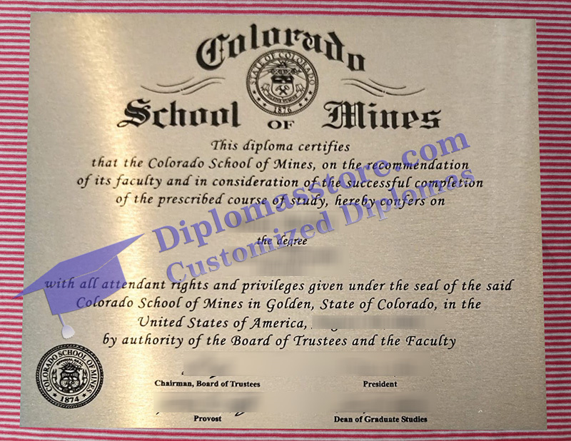 Colorado School of Mines diploma, Colorado School of Mines degree,