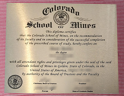 Colorado School of Mines certificate