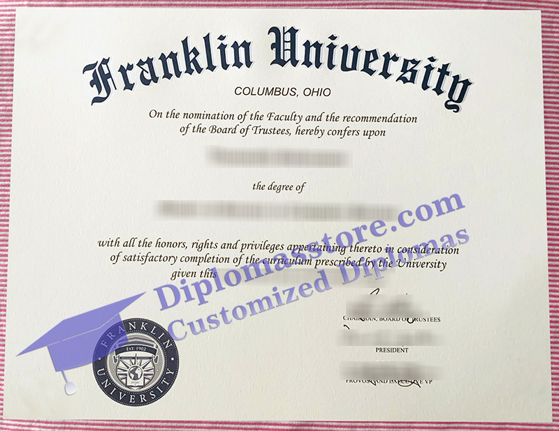 Franklin University diploma, Franklin University degree,