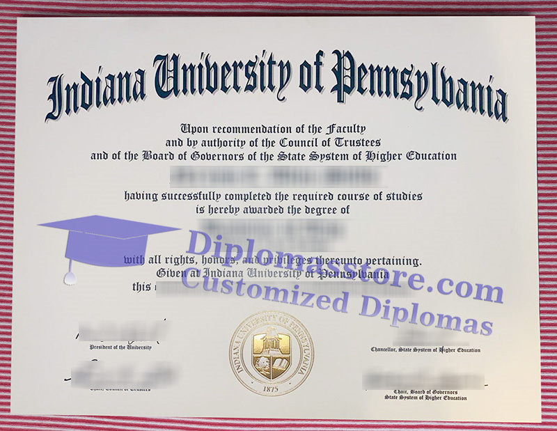 Indiana University of Pennsylvania diploma, Indiana University of Pennsylvania degree,