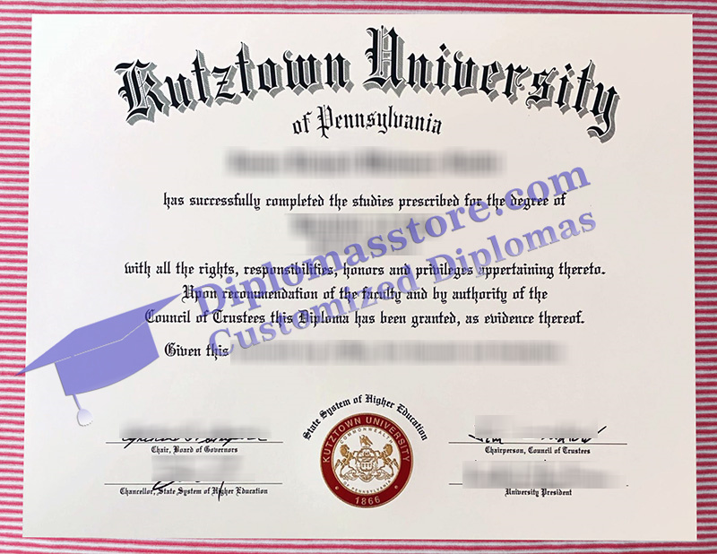 Kutztown University diploma, Kutztown University degree,