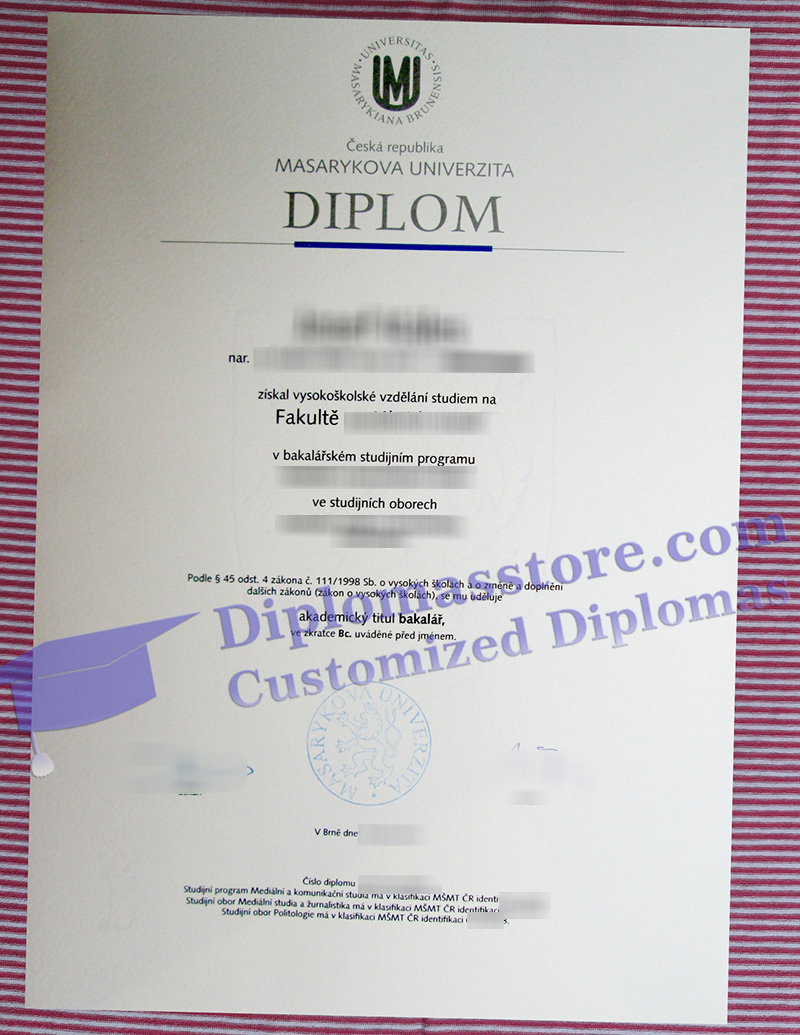 Masarykova univerzita diplom, Masaryk University degree,