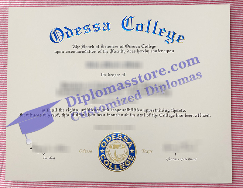 Odessa College diploma, Odessa College certificate,