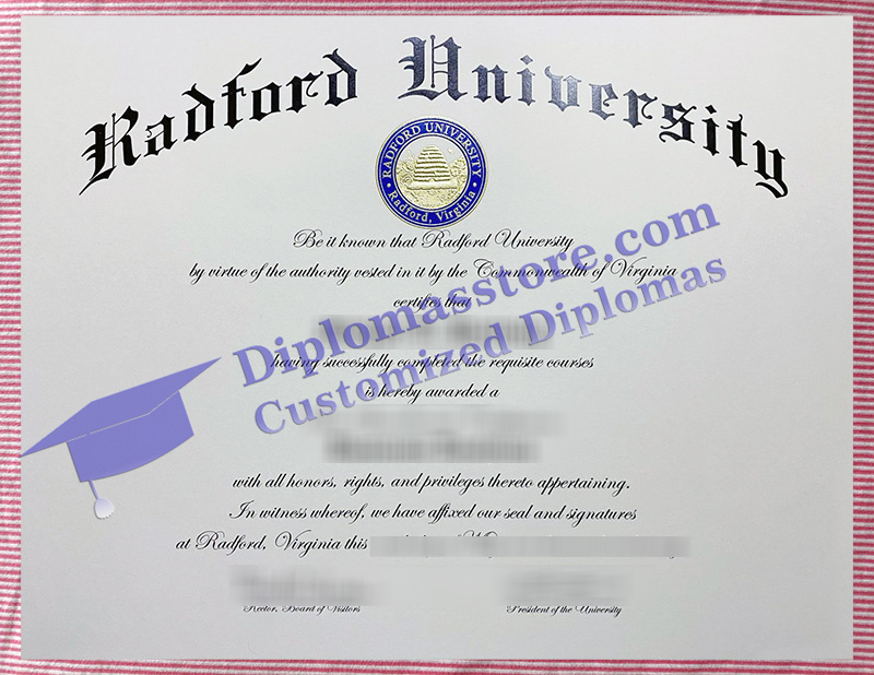 Radford University diploma, Radford University certificate,