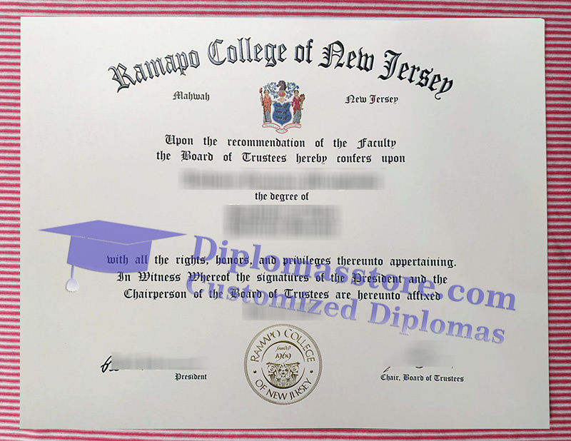 Ramapo College of New Jersey diploma, Ramapo College certificate,