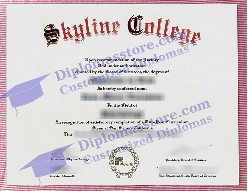 Skyline College diploma, Skyline College degree,