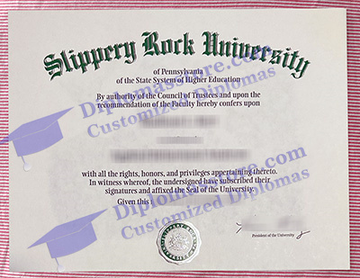 Slippery Rock University certificate