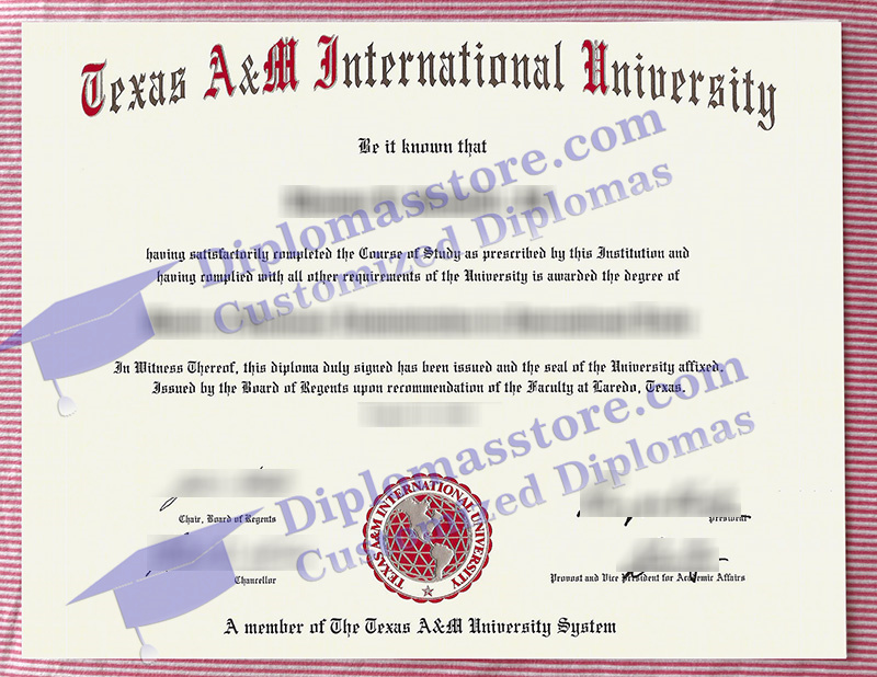 Texas A&M International University diploma, Texas A&M International University degree,