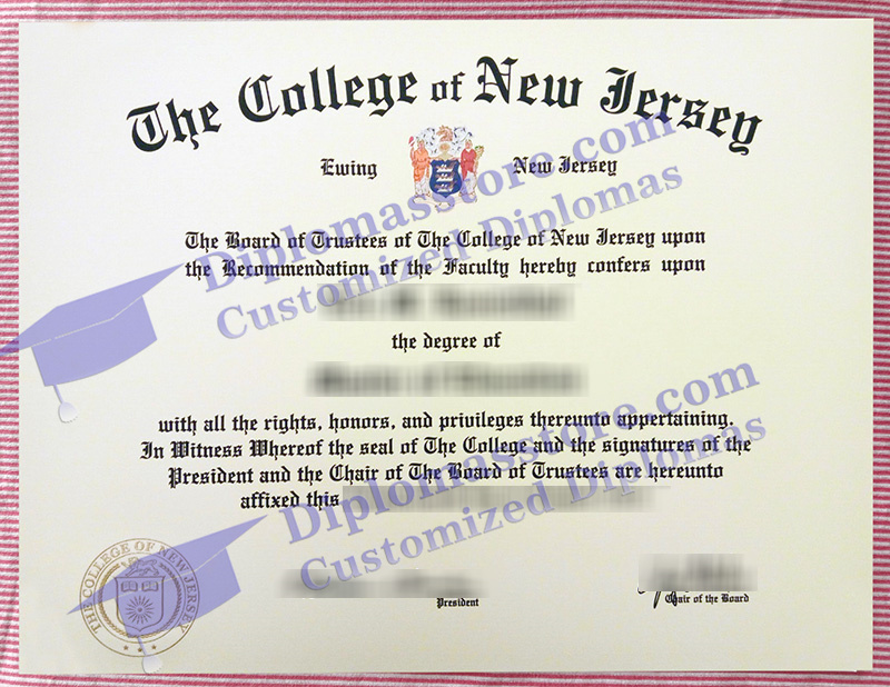 The College of New Jersey diploma, The College of New Jersey degree,