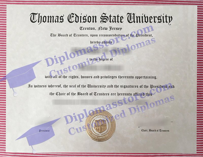 Thomas Edison State University diploma, Thomas Edison State University degree,