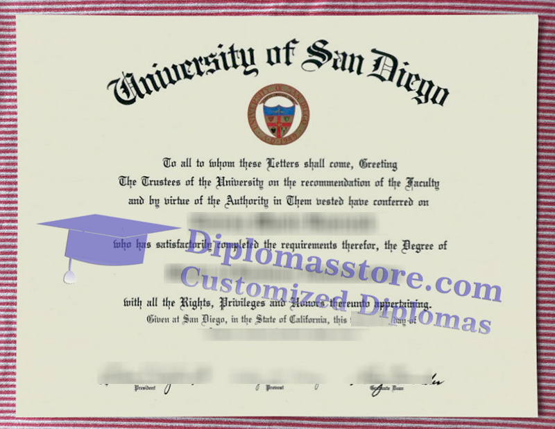 University of San Diego diploma, University of San Diego degree,