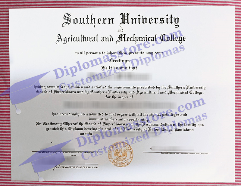 Southern University and A&M College diploma, Southern University and A&M College degree,