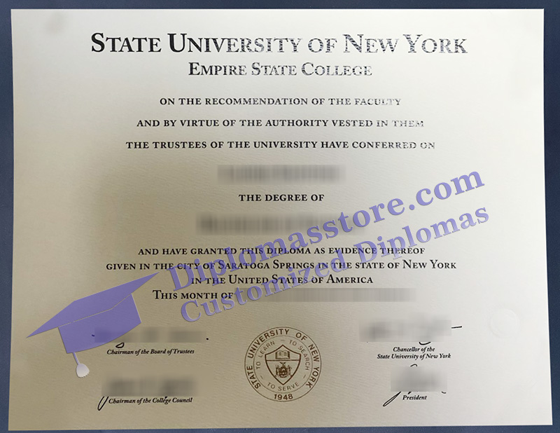 Empire State College diploma, Empire State College certificate,