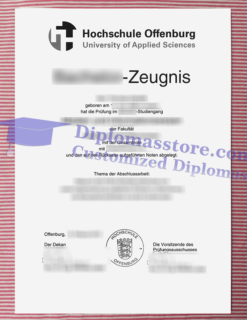 Hochschule Offenburg zeugnis, Hochschule Offenburg transcript,