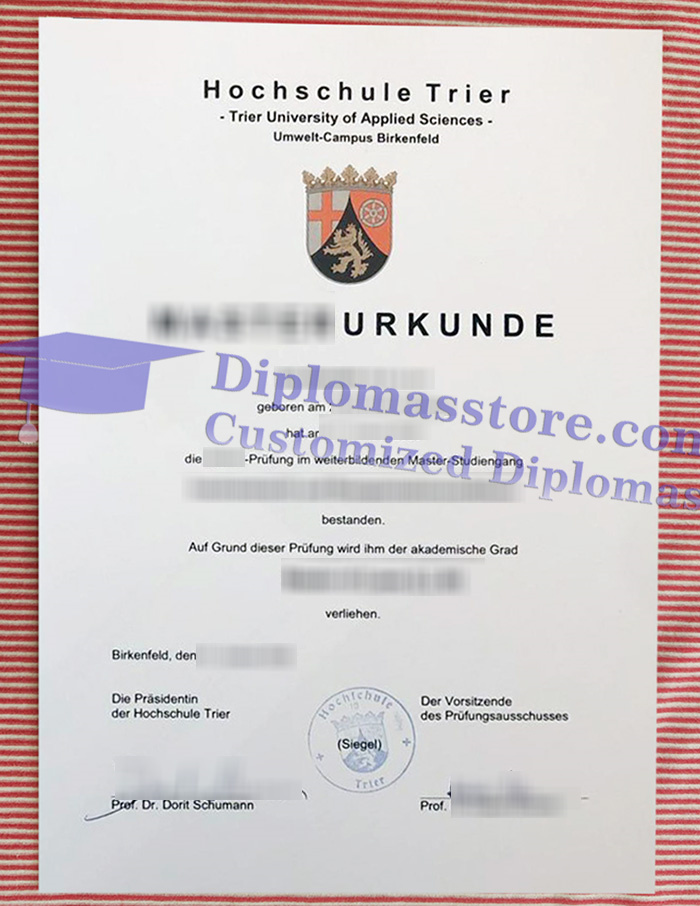 Hochschule Trier urkunde, Hochschule Trier degree,