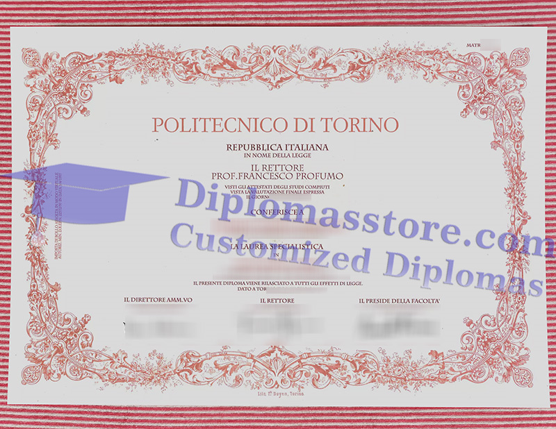 Politecnico di Torino laurea, Politecnico di Torino master diploma,