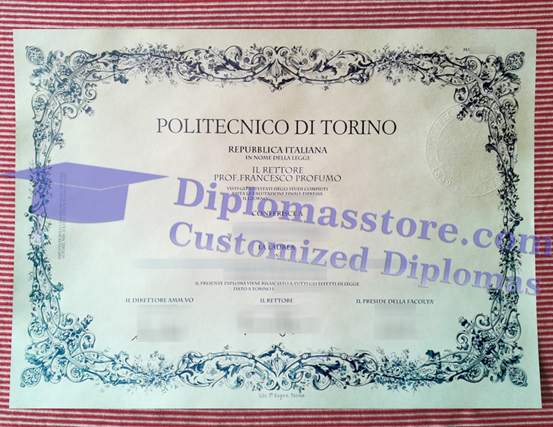 Politecnico di Torino diploma, Politecnico di Torino degree,