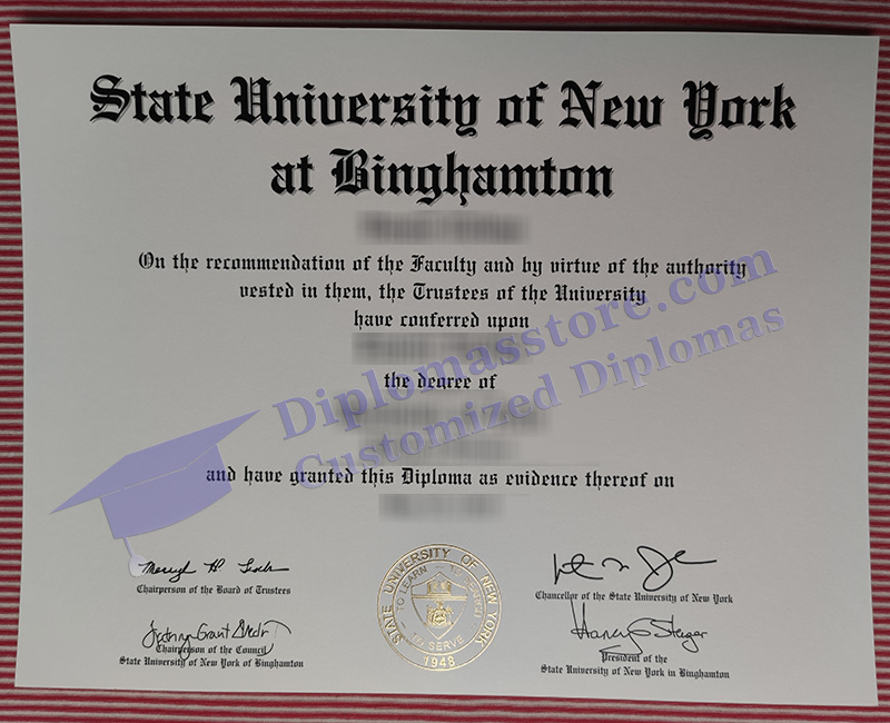 SUNY Binghamton diploma, Binghamton University degree,