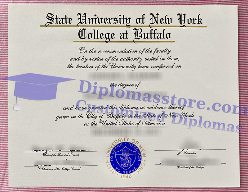 Buffalo State College diploma, SUNY College at Buffalo degree,