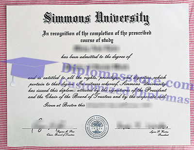 Simmons University certificate