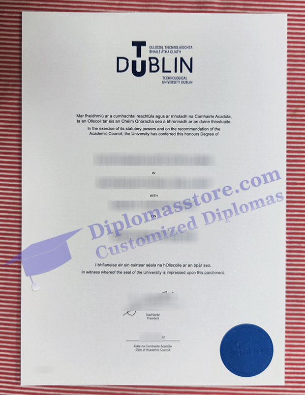 Technological University Dublin degree, TU Dublin certificate,