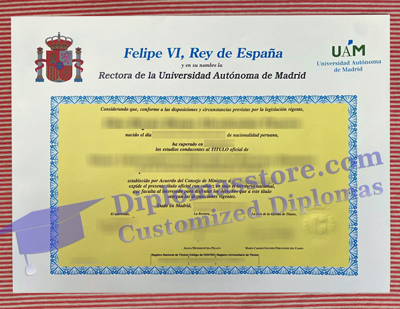 Universidad Autónoma de Madrid título, Universidad Autónoma de Madrid diploma,