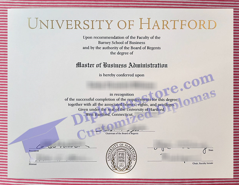 University of Hartford diploma, University of Hartford certificate,