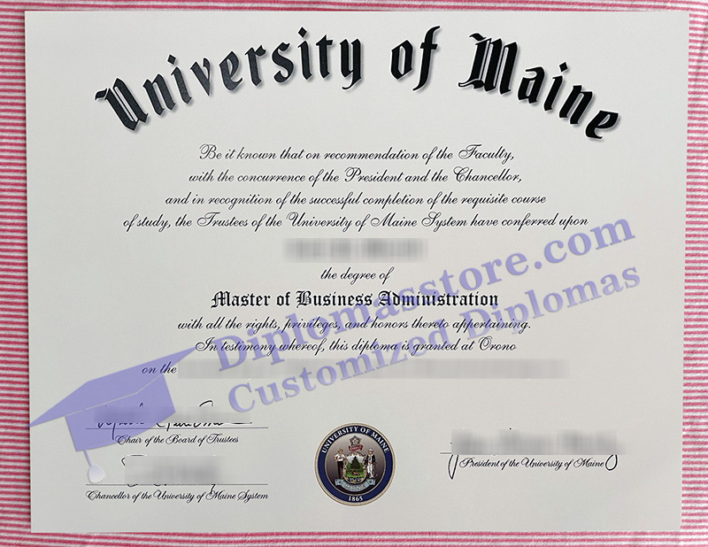 University of Maine diploma, University of Maine certificate,