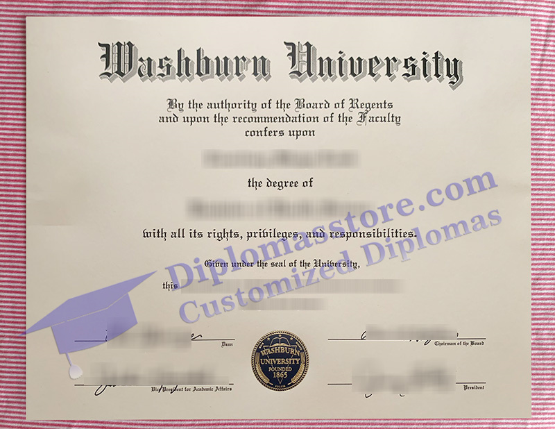 Washburn University diploma, Washburn University degree,