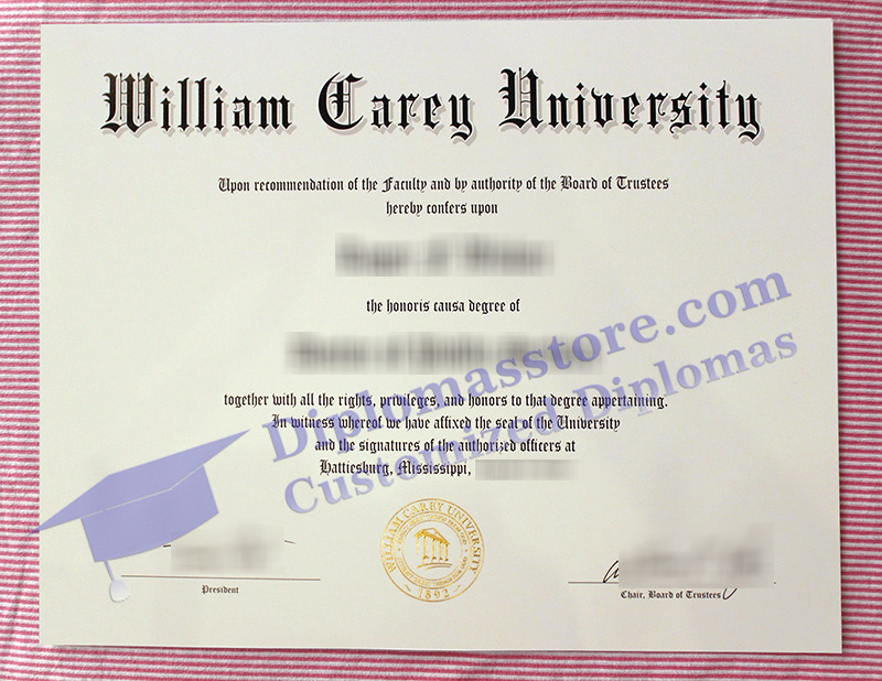 William Carey University diploma, William Carey University degree,