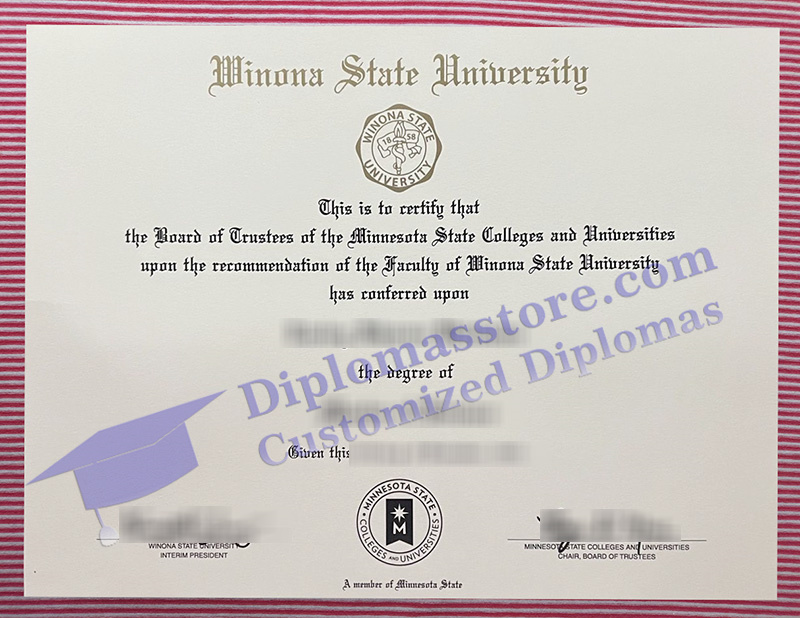 Winona State University diploma, Winona State University degree,