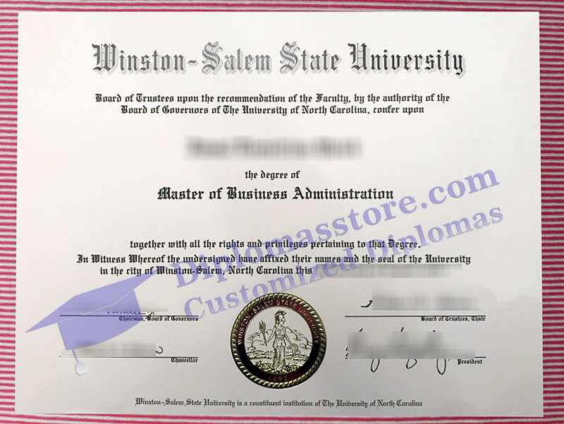 Winston-Salem State University diploma, WSSU certificate,