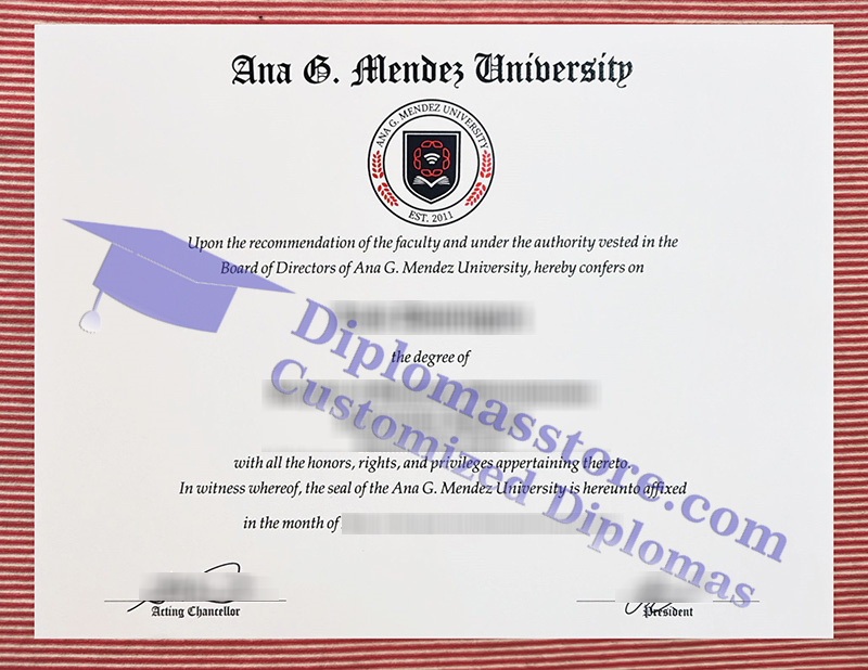 Ana G. Mendez University diploma, Ana G. Mendez University degree,