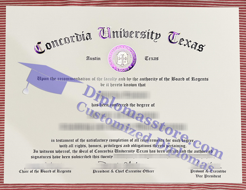 Concordia University Texas degree, Concordia University Texas certificate,