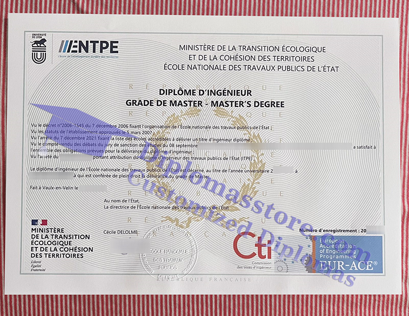 ENTPE diplôme, diplôme d'ingénieur,