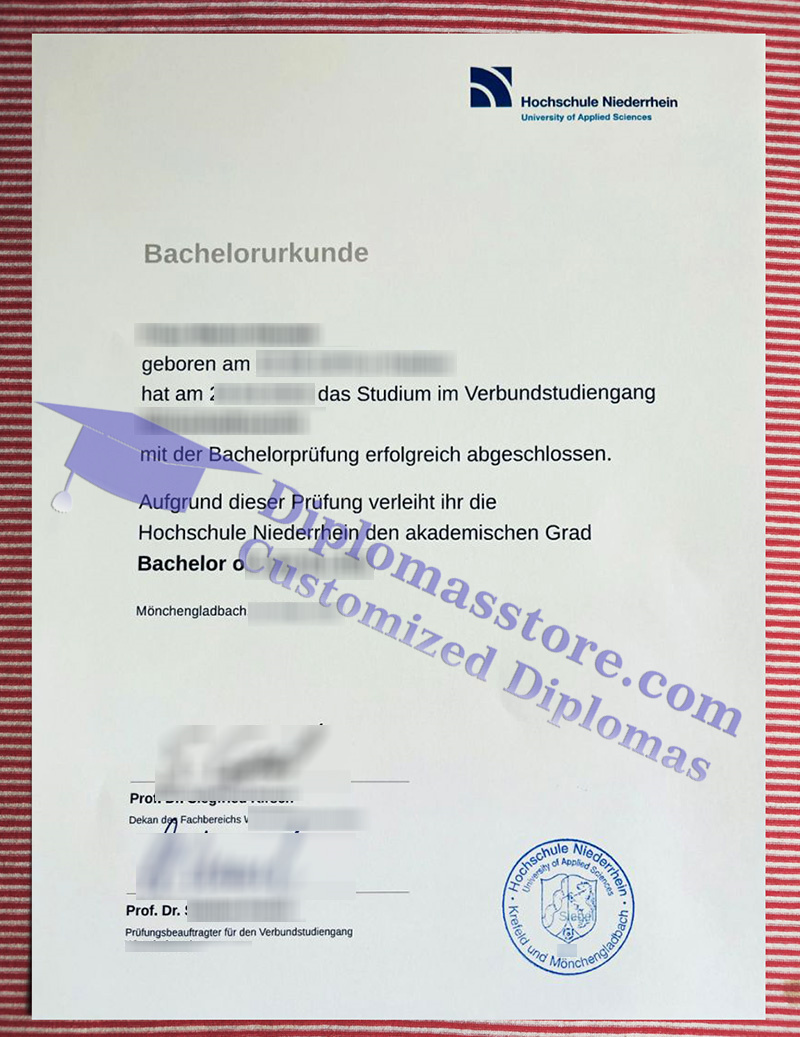 Hochschule Niederrhein urkunde, Hochschule Niederrhein degree,