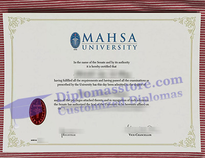 MAHSA University diploma