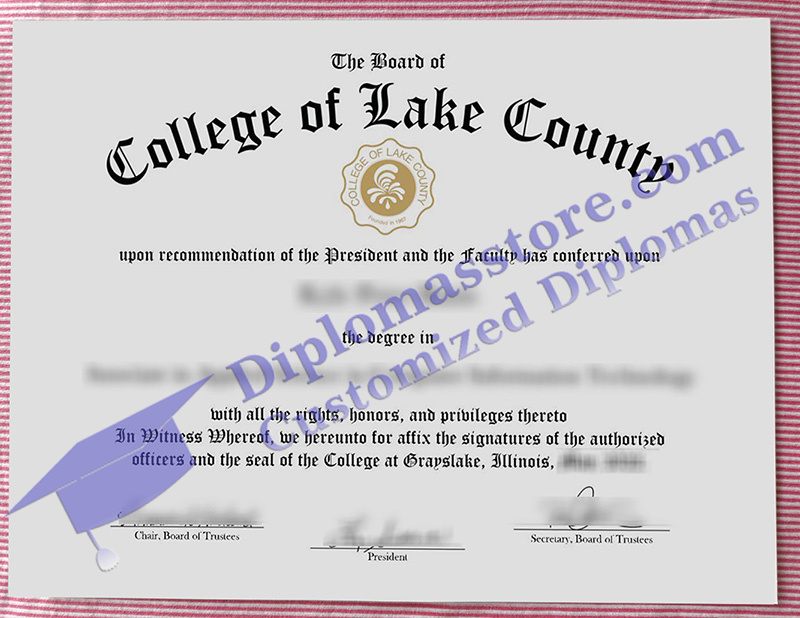 College of Lake County diploma, College of Lake County certificate,