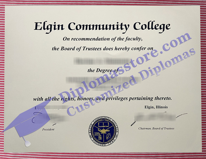 Elgin Community College diploma, Elgin Community College certificate,