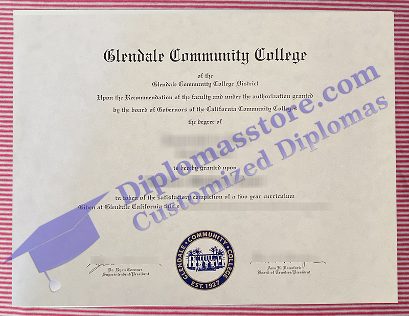 Glendale Community College diploma, Glendale Community College certificate,