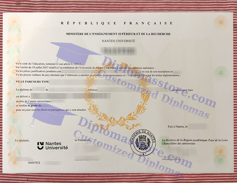 Nantes Université diploma, Nantes Université licence,