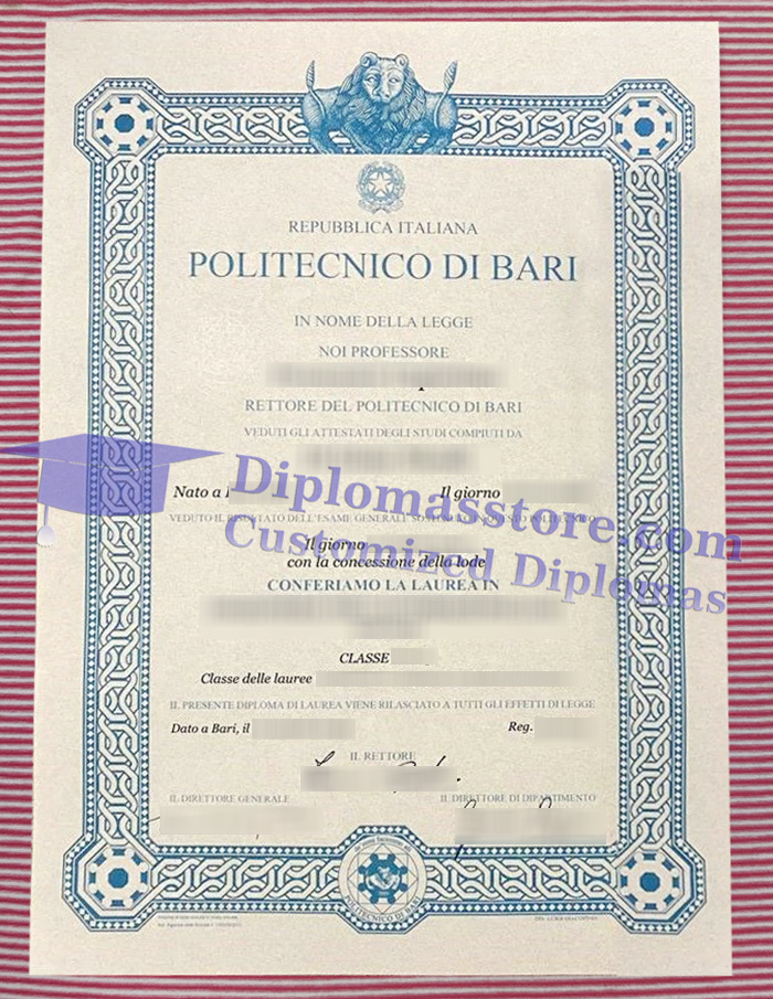 Politecnico di Bari laurea, Politecnico di Bari diploma,