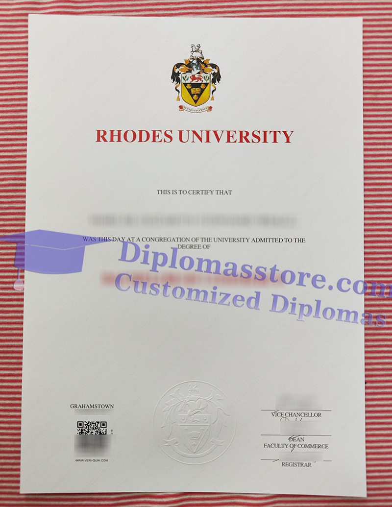 Rhodes University degree, Rhodes University diploma,