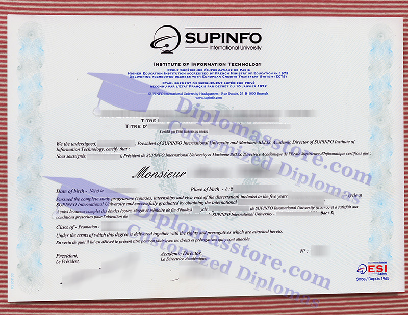 SUPINFO International University diploma, SUPINFO International University degree,