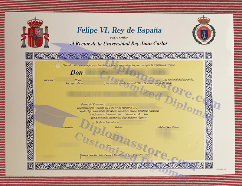 Universidad Rey Juan Carlos título, Universidad Rey Juan Carlos diploma,