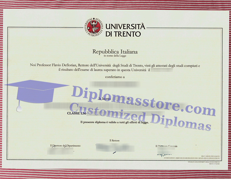 Università di Trento laurea, Università di Trento diploma,