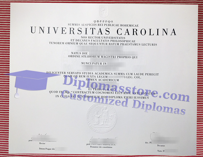 Universitas Carolina diploma, Universitas Carolina degree,