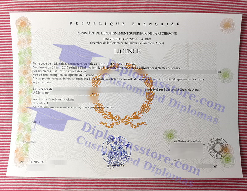 Université Grenoble Alpes diploma, Université Grenoble Alpes licence,