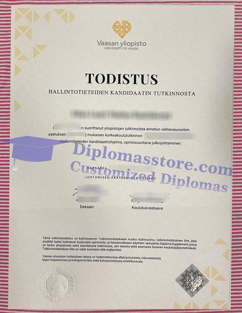 University of Vaasa diploma, University of Vaasa degree,