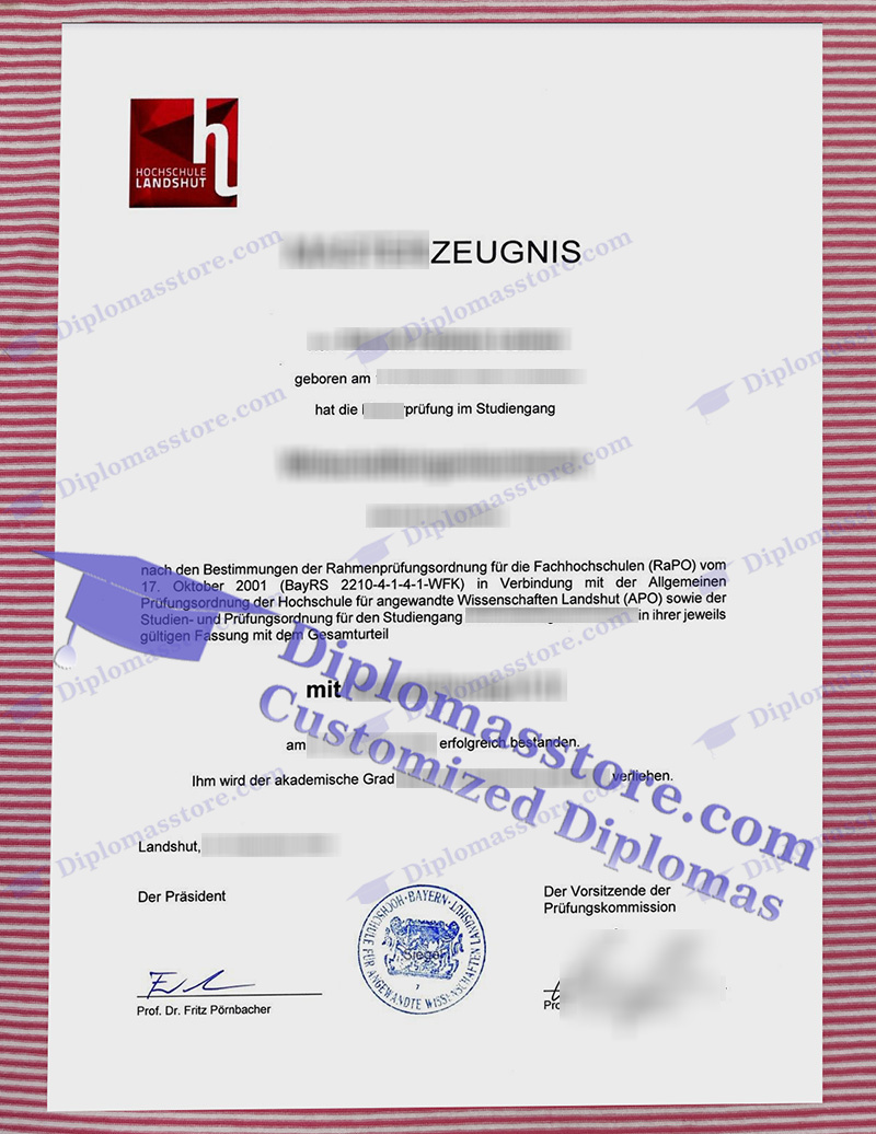 Hochschule Landshut zeugnis, Hochschule Landshut transcript,